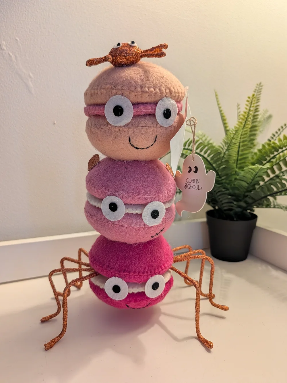 Pink Stacked Plush Spider Toy - Kids